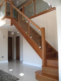 Stunning Cherry Staircase Glass Side By Haughey Joinery Ltd